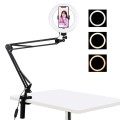 PULUZ 7.9 inch 20cm Ring Curved Light + Desktop Arm Stand USB 3 Modes Dimmable Dual Color Temperatur
