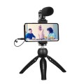 PULUZ Live Broadcast Smartphone Video Vlogger Kits Microphone + Tripod Mount + Phone Clamp Holder (B