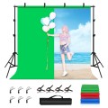 PULUZ 2x2m Photo Studio Background Support Stand Backdrop Crossbar Bracket Kit with Red / Blue / Gre