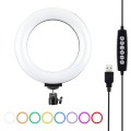 PULUZ 6.2 inch 16cm USB 10 Modes 8 Colors RGBW Dimmable LED Ring Vlogging Photography Video Lights w