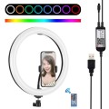 PULUZ 11.8 inch 30cm RGB Dimmable LED Dual Color Temperature LED Curved Diffuse Light Ring Vlogging