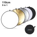 PULUZ 110cm 5 in 1 (Silver / Translucent / Gold / White / Black) Folding Photo Studio Reflector Boar