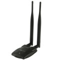 2.4GHz 802.11b/g/ 300Mbps 500mW USB 2.0 Wireless WiFi Network Adapter with Dual Gain Antenna, Suppor