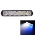 18W 1080LM 6-LED White + Blue Light Wired Car Flashing Warning Signal Lamp, DC 12-24V, Wire Length: