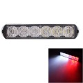 18W 1080LM 6-LED White + Red Light Wired Car Flashing Warning Signal Lamp, DC 12-24V, Wire Length: 9