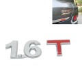 3D Universal Decal Chromed Metal 1.6T Car Emblem Badge Sticker Car Trailer Gas Displacement Identifi