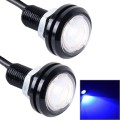 2 PCS 2x 3W  Waterproof Eagle Eye light  White LED Light for Vehicles, Cable Length: 60cm(Blue Light