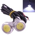 2 PCS 2x 3W 120LM Waterproof Eagle Eye Light White LED Light for Vehicles, Cable Length: 60cm(Silver