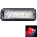 12W 720LM 6500K 635nm 4-LED White + Red Light Wired Car Flashing Warning Signal Lamp, DC12-24V, Wire