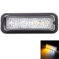 12W 720LM 6500K 577-597nm 4-LED White + Yellow Light Wired Car Flashing Warning Signal Lamp, DC12-24