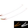 2 PCS  3W 180LM 6500K 597-577nm White + Yellow Wired LED Tube Daytime Running Light DRL Steering Lam