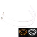 2 PCS  6W 360LM 6500K 597-577nm White + Yellow Wired LED Tube Daytime Running Light DRL Steering Lam