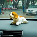 Universal Car Truck Lucky Beagle Dog Doll Shake Head Ornament Vehicle Decor Toy Piggy Bank, with Dou
