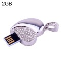Silver Heart Shaped Diamond Jewelry USB Flash Disk, Special for Valentines Day Gifts (2GB)