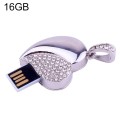 Silver Heart Shaped Diamond Jewelry USB Flash Disk, Special for Valentines Day Gifts (16GB)