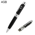 3 in 1 Laser Pen Style USB Flash Disk, Black (4GB)