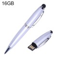 2 in 1 Pen Style USB Flash Disk, Silver (16GB)