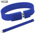 16GB Silicon Bracelets USB 2.0 Flash Disk(Dark Blue)