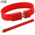 2GB Silicon Bracelets USB 2.0 Flash Disk(Red)
