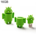 16GB Android Robot Style USB Flash Disk (Green)