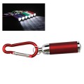 Mini LED Variable Focus Flashlight Torch, with Carabiner Keychain Buckle (Random Color Delivery)