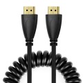 1.4 Version, Gold Plated 19 Pin HDMI Male to HDMI Male Coiled Cable, Support 3D / Ethernet, Length: