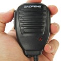 Baofeng Clip-on Speaker Microphone for Walkie Talkies, 3.5mm + 2.5mm Earphone + Mic Plug(Black)