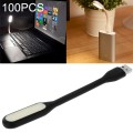 100 PCS Portable Mini USB 6 LED Light, For PC / Laptops / Power Bank, Flexible Arm, Eye-protection L