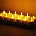 12 PCS  Flameless LED Tealight Flicker Candle Light, Rechargeable Home Decoration Light with Chargin