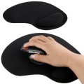 Ultra Slim Rubber Bottom & Cloth Sponge Wrist Supporter Mouse Pad(Black)