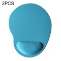 2 PCS Cloth Gel Wrist Rest Mouse Pad(Sky Blue)