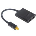EMK Digital Toslink Optical Fiber Audio Splitter 1 to 2 Cable Adapter for DVD Player(Black)