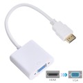 20cm HDMI 19 Pin Male to VGA Female Cable Adapter(White)