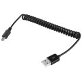 Mini 5-pin USB to USB 2.0 AM Coiled Cable / Spring Cable, Length: 25cm (can be extended up to 80cm)(