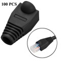 Network Cable Boots Cap Cover for RJ45, Black (100 pcs in one packaging , the price is for 100 pcs)(