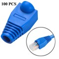 Network Cable Boots Cap Cover for RJ45, Blue (100 pcs in one packaging , the price is for 100 pcs)(B