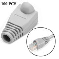 Network Cable Boots Cap Cover for RJ45, Grey (100 pcs in one packaging , the price is for 100 pcs)(G