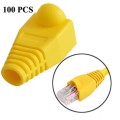 Network Cable Boots Cap Cover for RJ45, Yellow (100 pcs in one packaging , the price is for 100 pcs)