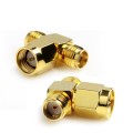 SMA Male to 2 SMA Female Adapter (T Type), Gold Plated(Yellow)