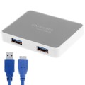 CR-H302 Mirror Surface 4 Ports USB 3.0 Super Speed 5Gbps HUB + 60cm USB 3.0 Transmission Cable(White