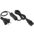 3 Prong Style AC Power Cord with 304 Switch, Length: 1.2m(Black)