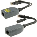2 PCS 904, 4 Cores Power Over Ethernet Passive POE Splitter Injector Adapter Cable Kit for IP Camera