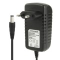 High Quality EU Plug AC 100-240V to DC 12V 2A Power Adapter, Tips: 5.5 x 2.1mm, Cable Length: 1m(Bla