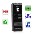 Digital Voice Recorder MP3 Player with 4GB Memory, Support Camera, TF Card, Built in rechargeable Li