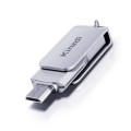 Kinzdi 128GB USB + Type-C Interface Metal Twister Flash Disk V8 (Silver)