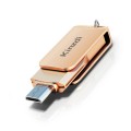 Kinzdi 32GB USB + Type-C Interface Metal Twister Flash Disk V8 (Rose Gold)