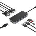 WIWU Alpha A921HRT 9 In 1 USB 2.0 x2 + HDMI + VGA + SD + TF +3.5mm Audio Jack +RJ45 + 8 Pin Multi-fu