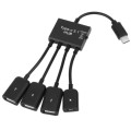 Portable USB-C / Type-C Male to 3 USB Ports Female + Micro USB Female Power Charging OTG HUB Cable C