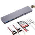 Multi-function Aluminium Alloy Dual USB-C / Type-C HUB Adapter with HDMI Female & 2 x USB 3.0 Ports