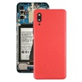 For Samsung Galaxy A02 Battery Back Cover with Camera Lens Cover (Red)